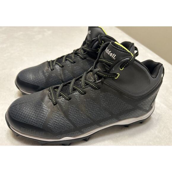 Riddell Generator Mid Lace Up Football Cleat Men's Size 9 Black Gray LD21567 - Picture 1 of 12